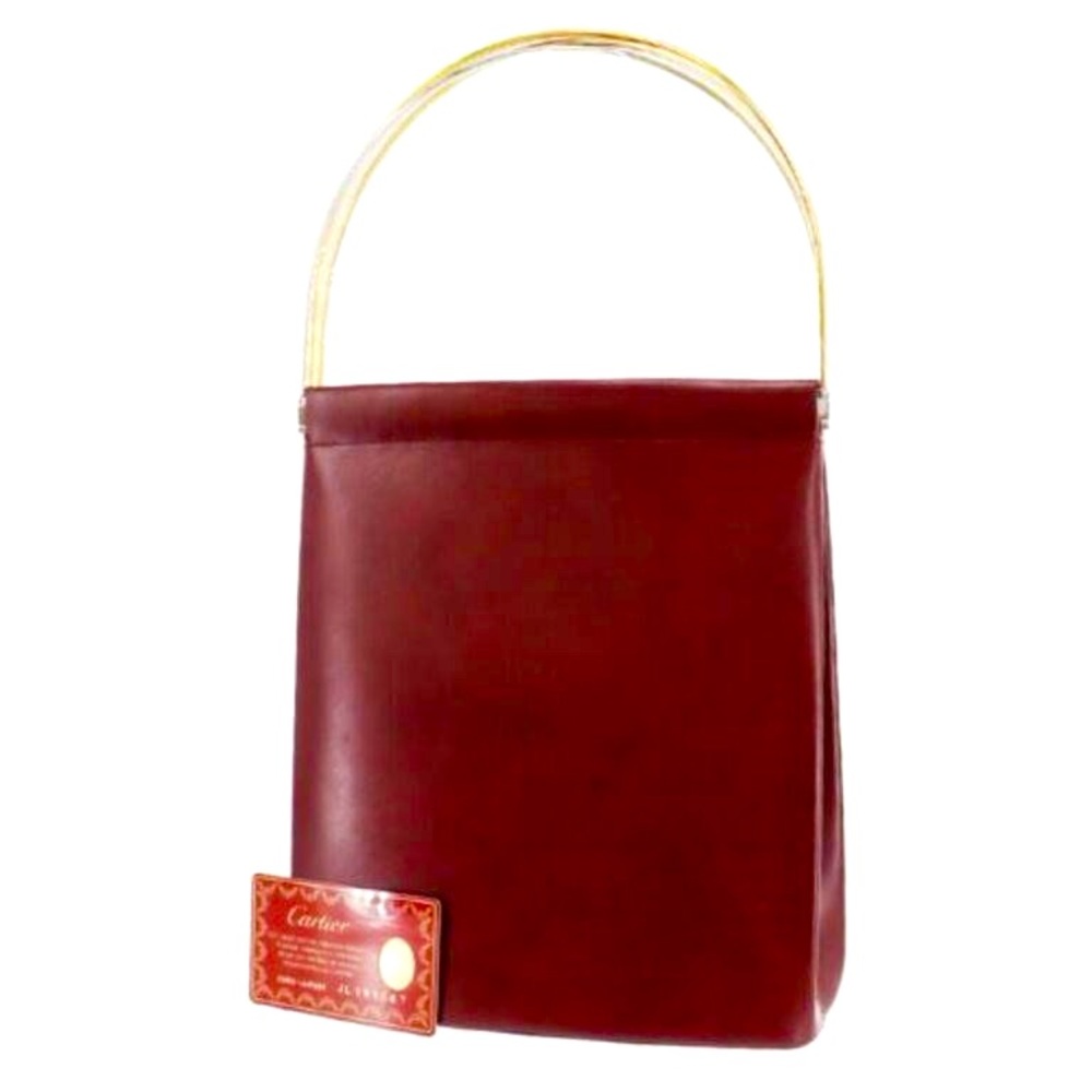 MUST DE CARTIER BODEAUX LEATHER HANDBAG
